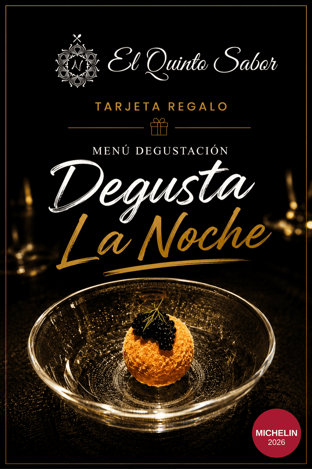 Tarjeta Regalo Menú Degusta la Noche en el restaurante El Quinto Sabor