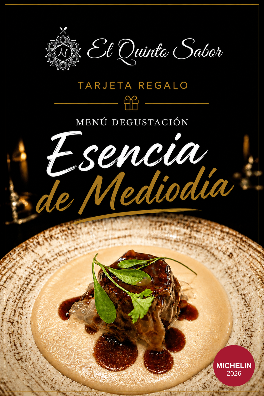 Tarjeta Regalo Menú Esencia de Mediodía en el restaurante El Quinto Sabor