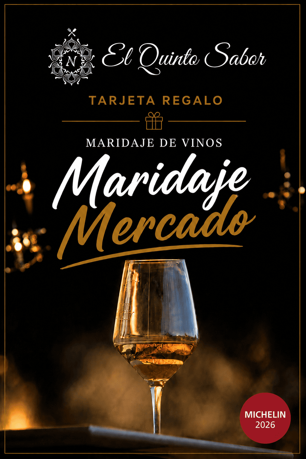 Tarjeta Regalo Maridaje Menú Mercado y Temporada